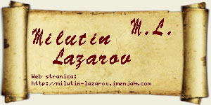 Milutin Lazarov vizit kartica